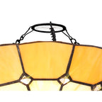 NL72369 Archie Tiffany Non-electric Up Lighter Shade Cream/Beige/Clear Crystal Centre/Aged Antique Brass Trim