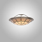 NL72399 Archie Tiffany Non-electric Up Lighter Shade Cream/Grey/Crystal Centre/Satin Nickel Brass Trim