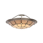 NL72399 Archie Tiffany Non-electric Up Lighter Shade Cream/Grey/Crystal Centre/Satin Nickel Brass Trim
