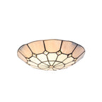 NL72399 Archie Tiffany Non-electric Up Lighter Shade Cream/Grey/Crystal Centre/Satin Nickel Brass Trim