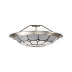 NL72399 Archie Tiffany Non-electric Up Lighter Shade Cream/Grey/Crystal Centre/Satin Nickel Brass Trim