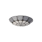 NL72399 Archie Tiffany Non-electric Up Lighter Shade Cream/Grey/Crystal Centre/Satin Nickel Brass Trim