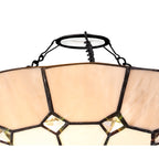 NL72399 Archie Tiffany Non-electric Up Lighter Shade Cream/Grey/Crystal Centre/Satin Nickel Brass Trim
