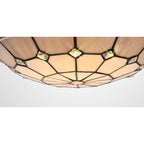 NL72399 Archie Tiffany Non-electric Up Lighter Shade Cream/Grey/Crystal Centre/Satin Nickel Brass Trim