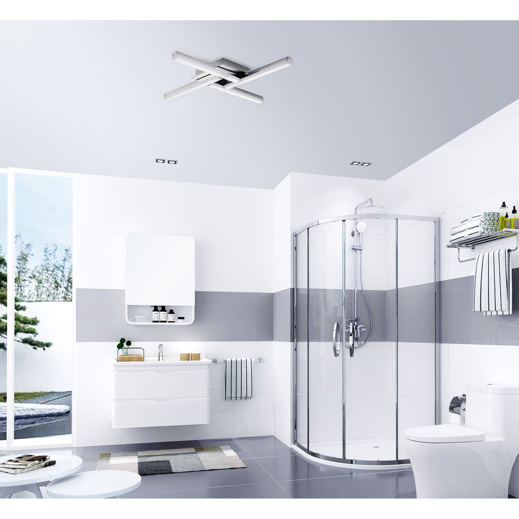 NL70299 Alfie 4 Light Ceiling LED IP44 Polished Chrome 3yrs Warranty