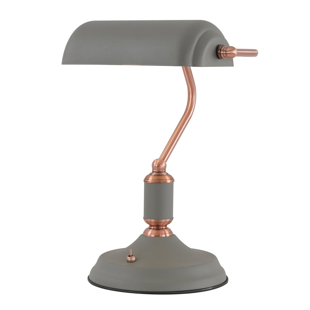 NL70029 Barnie Table Lamp 1 Light With Toggle Switch Sand Grey/Copper