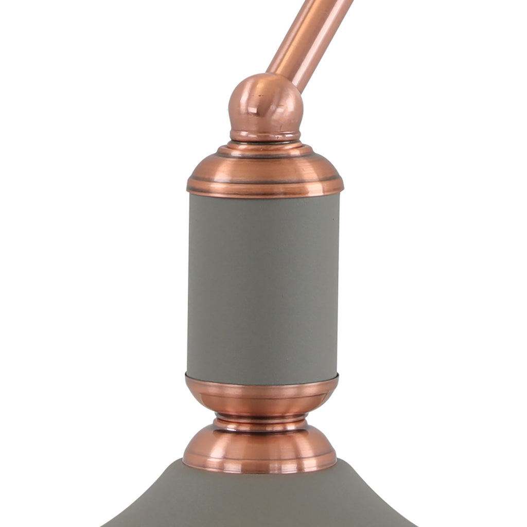 NL70029 Barnie Table Lamp 1 Light With Toggle Switch Sand Grey/Copper