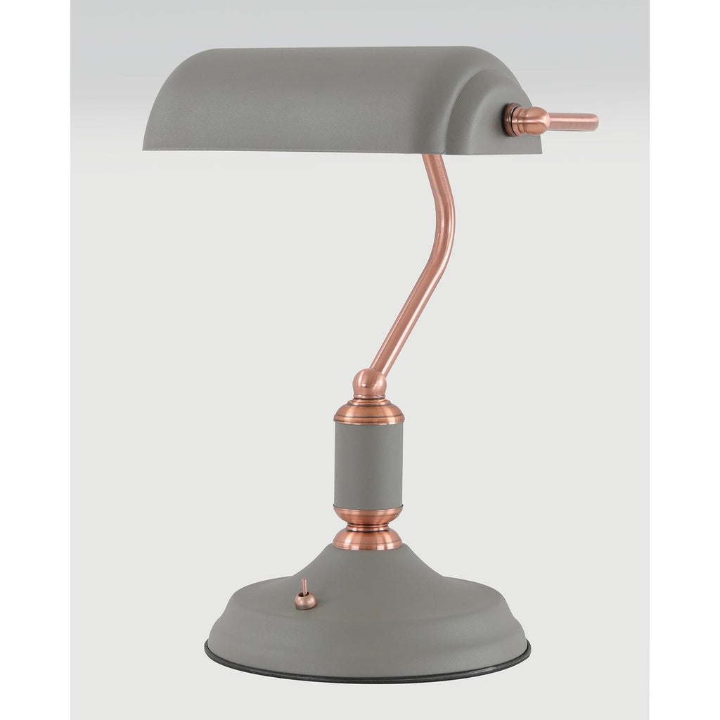 NL70029 Barnie Table Lamp 1 Light With Toggle Switch Sand Grey/Copper