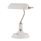 NL70039 Barnie Table Lamp 1 Light With Toggle Switch Satin Nickel/Sand White