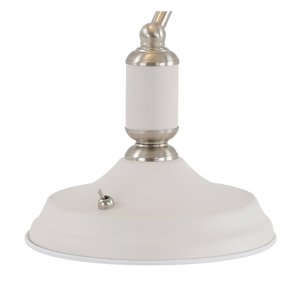 NL70039 Barnie Table Lamp 1 Light With Toggle Switch Satin Nickel/Sand White