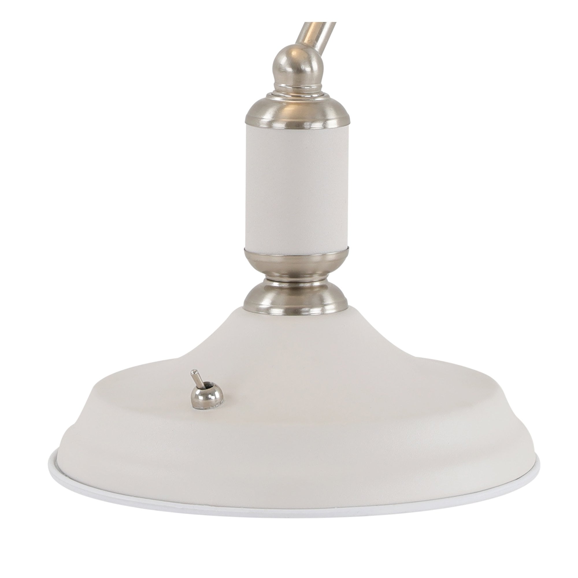 NL70039 Barnie Table Lamp 1 Light With Toggle Switch Satin Nickel/Sand White