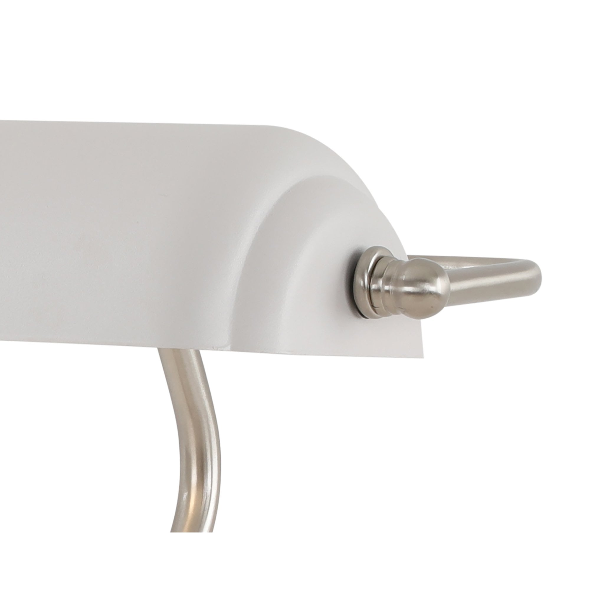 NL70039 Barnie Table Lamp 1 Light With Toggle Switch Satin Nickel/Sand White