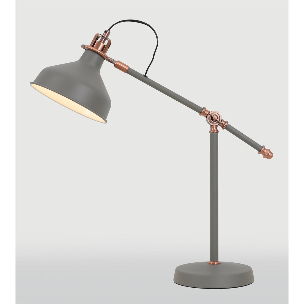 NL70059 Barnie Adjustable Table Lamp Sand Grey/Copper/White