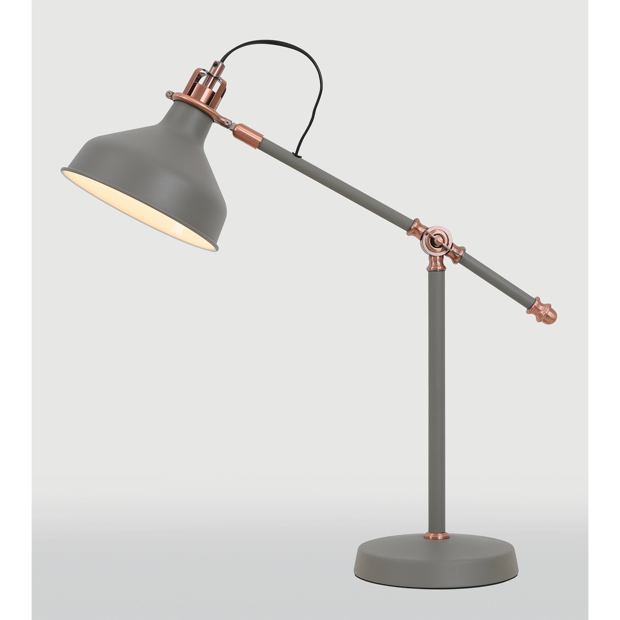 Barnie Adjustable Table  Lamp Sand Grey/Copper/White