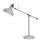 NL70069 Barnie Adjustable Table Lamp Sand White/Satin Nickel/White