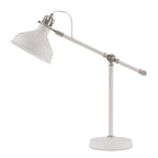 NL70069 Barnie Adjustable Table Lamp Sand White/Satin Nickel/White