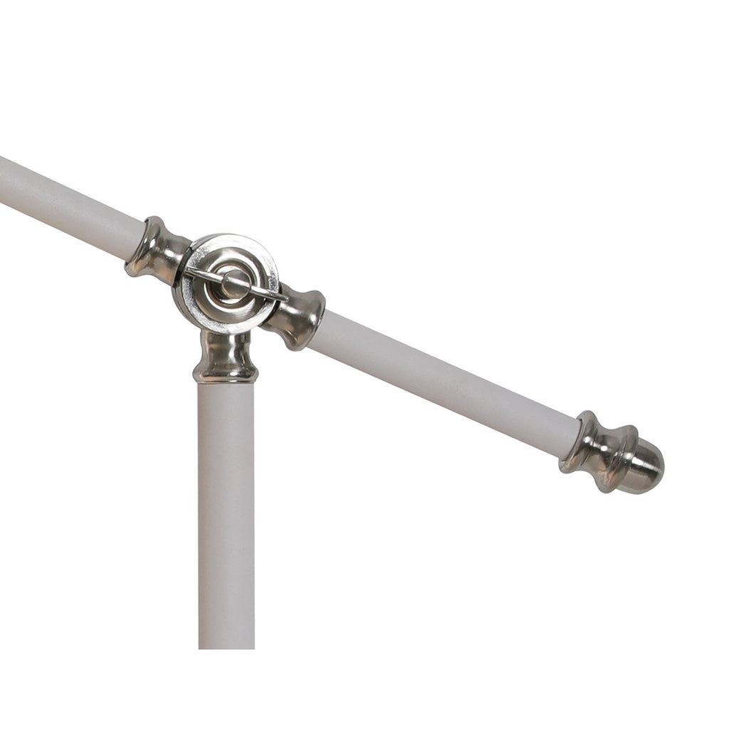NL70069 Barnie Adjustable Table Lamp Sand White/Satin Nickel/White