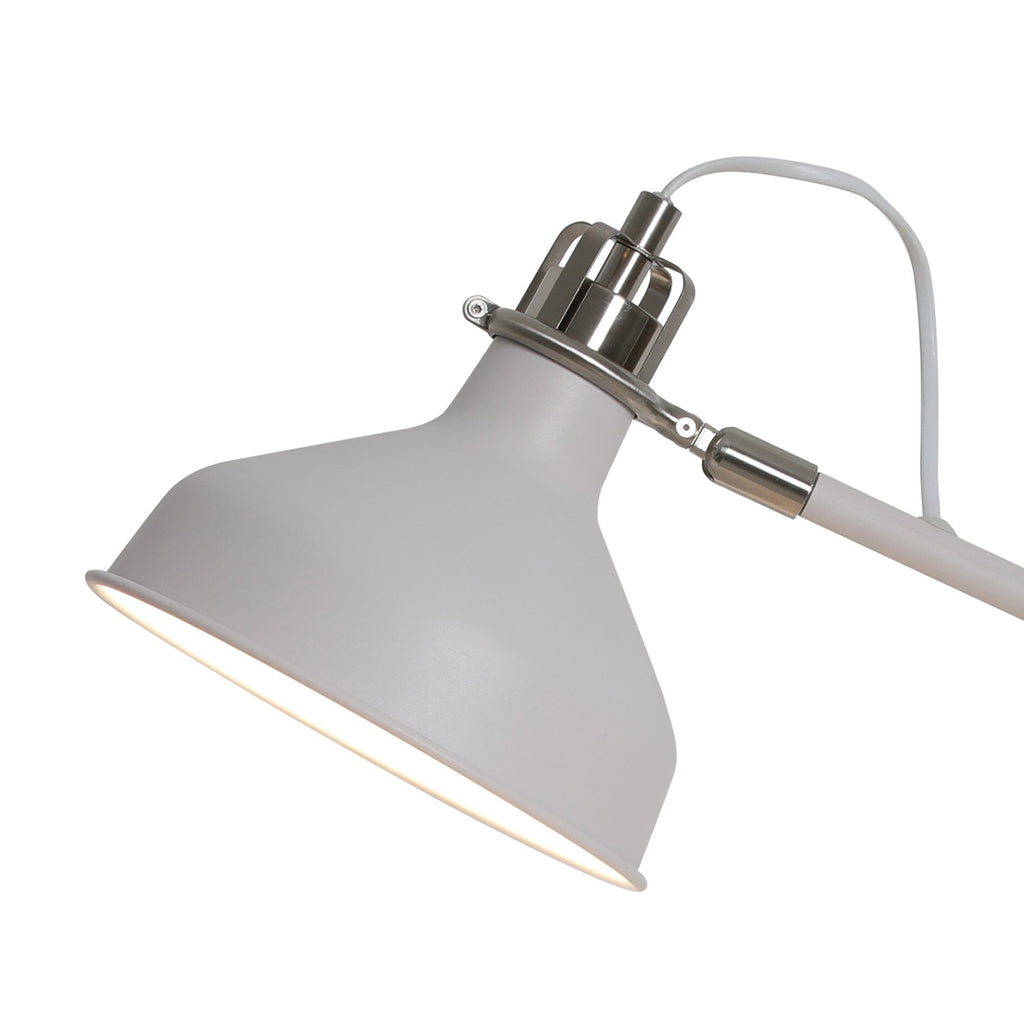 NL70069 Barnie Adjustable Table Lamp Sand White/Satin Nickel/White
