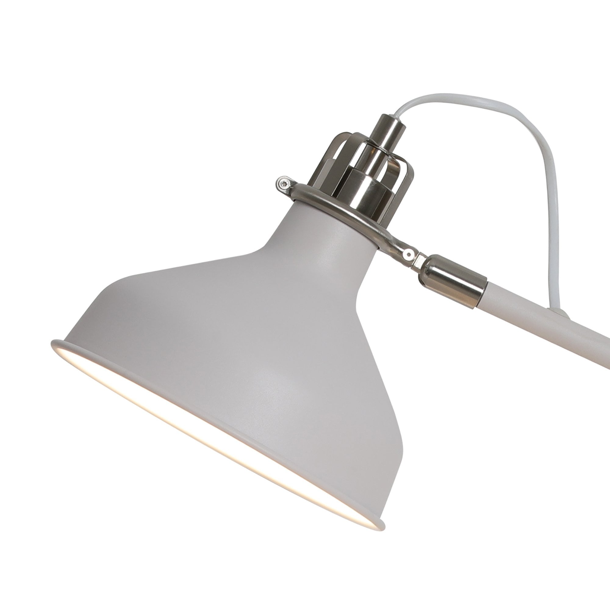 NL70069 Barnie Adjustable Table Lamp Sand White/Satin Nickel/White