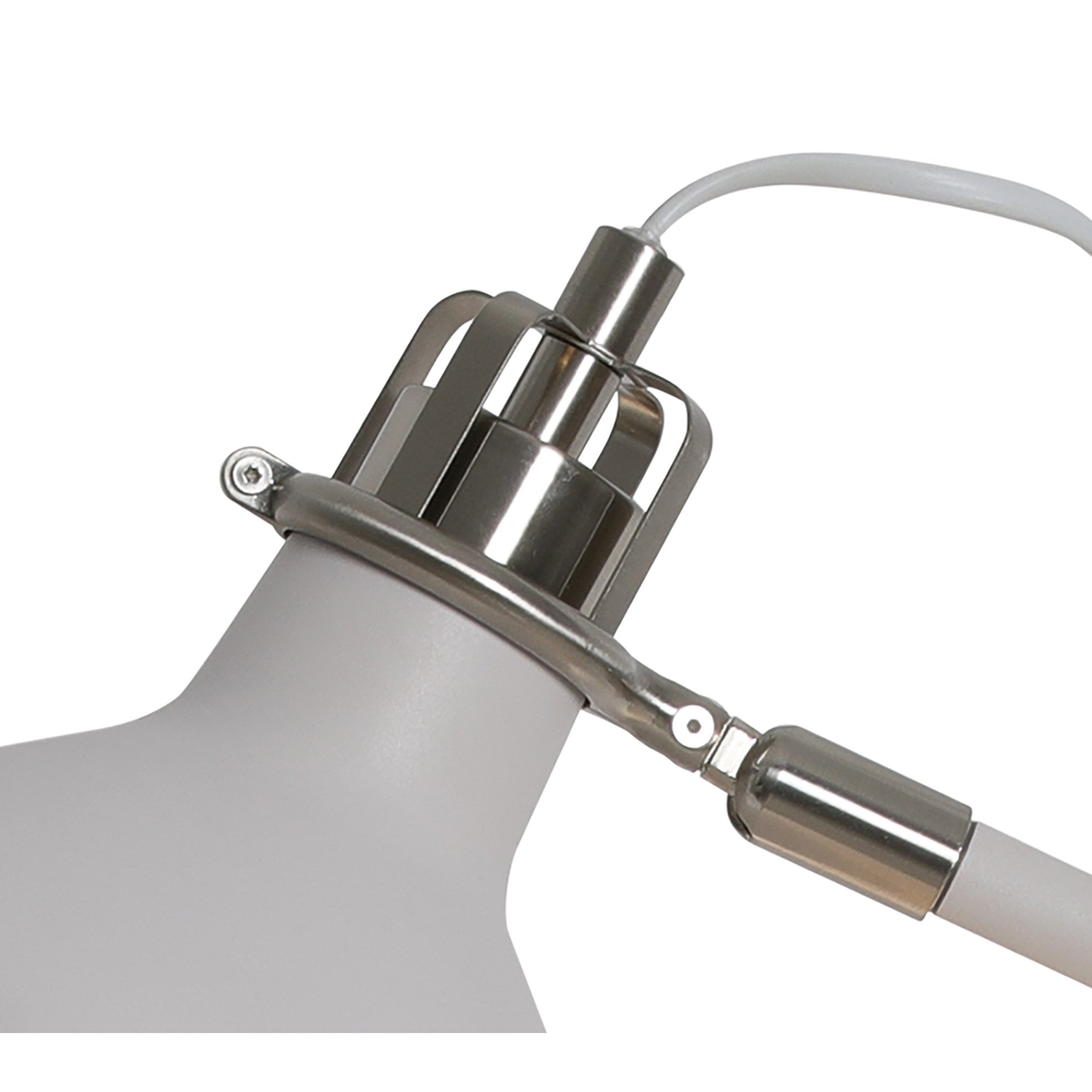 NL70069 Barnie Adjustable Table Lamp Sand White/Satin Nickel/White