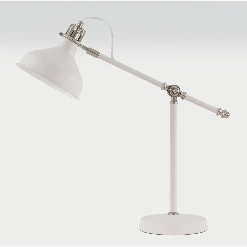 NL70069 Barnie Adjustable Table Lamp Sand White/Satin Nickel/White