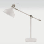 NL70069 Barnie Adjustable Table Lamp Sand White/Satin Nickel/White