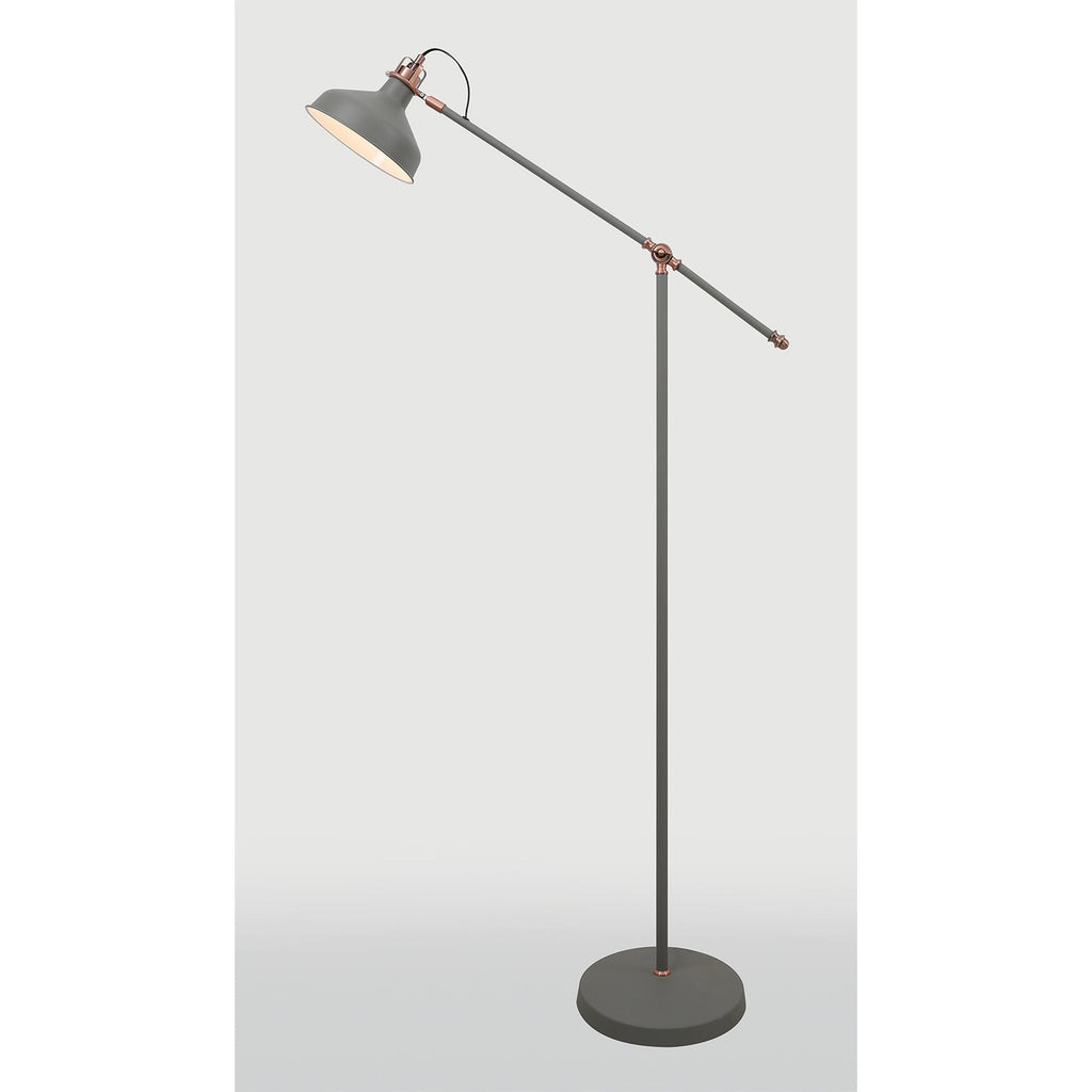 NL70089 Barnie Adjustable Floor Lamp Sand Grey/Copper/White