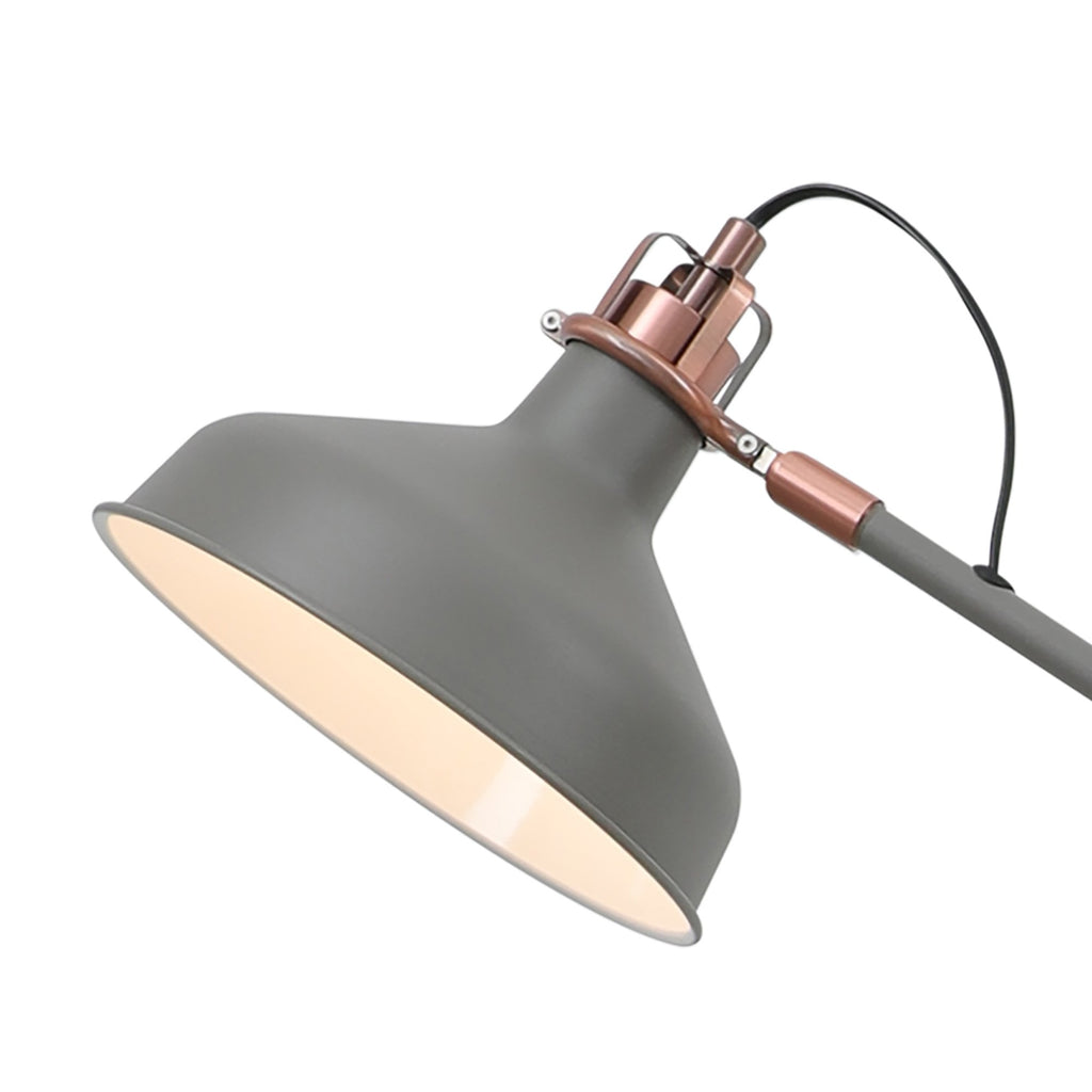 NL70089 Barnie Adjustable Floor Lamp Sand Grey/Copper/White