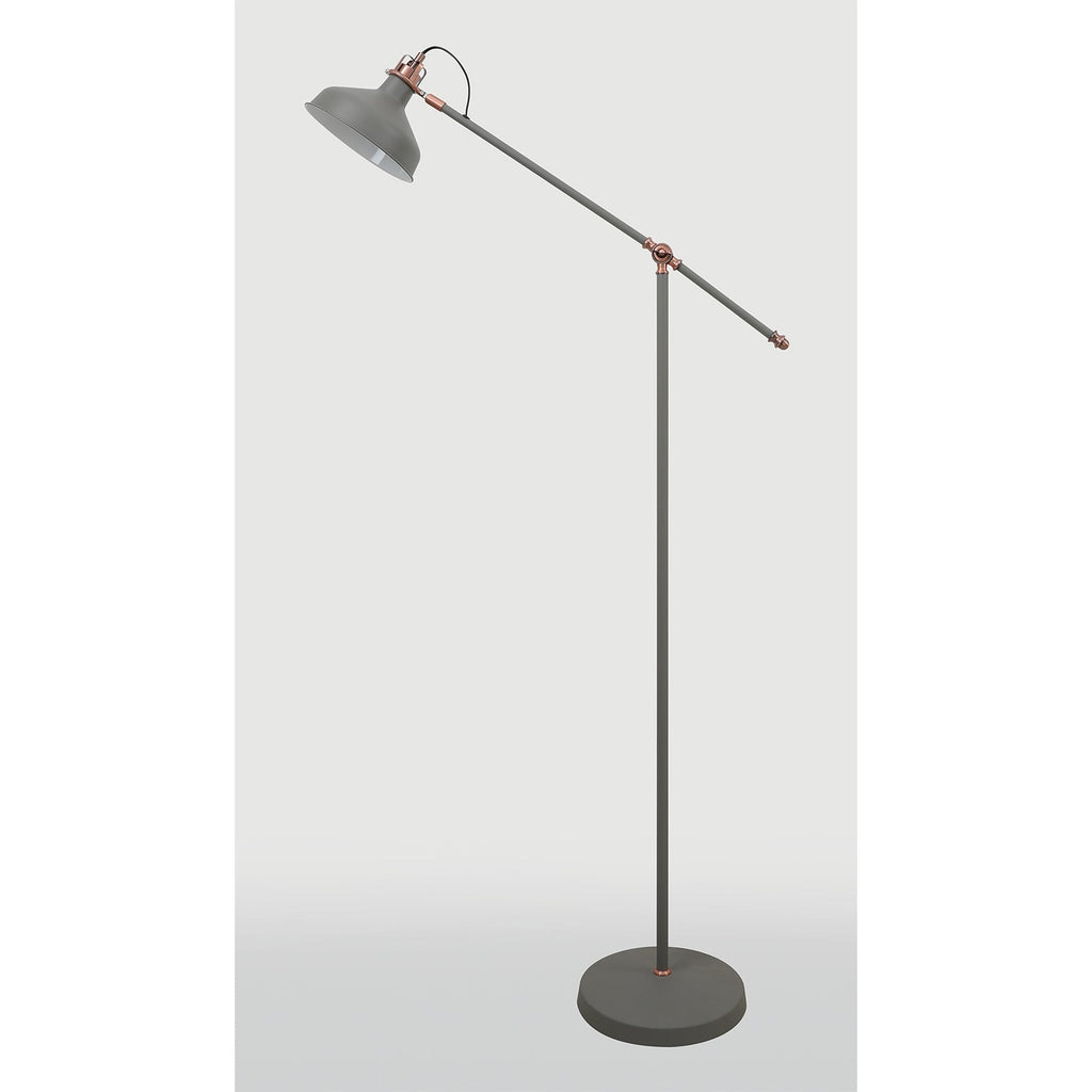 NL70089 Barnie Adjustable Floor Lamp Sand Grey/Copper/White