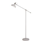 NL70099 Barnie Adjustable Floor Lamp Sand White/Satin Nickel/White