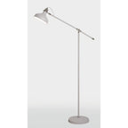 NL70099 Barnie Adjustable Floor Lamp Sand White/Satin Nickel/White