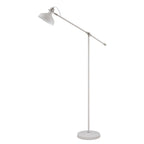 NL70099 Barnie Adjustable Floor Lamp Sand White/Satin Nickel/White