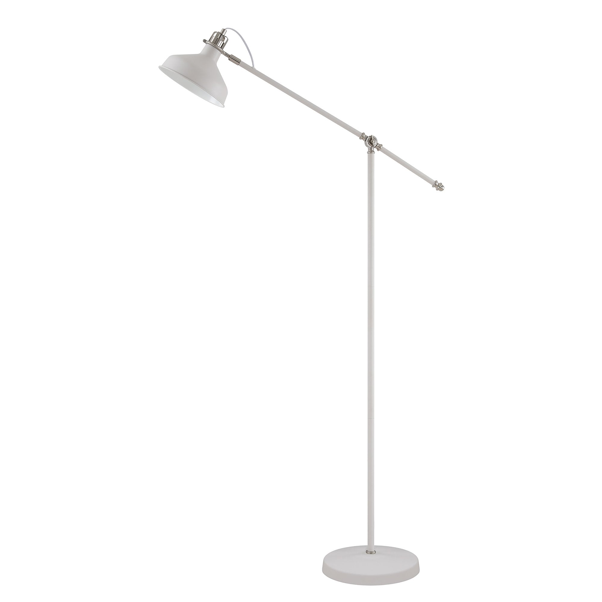 NL70099 Barnie Adjustable Floor Lamp Sand White/Satin Nickel/White
