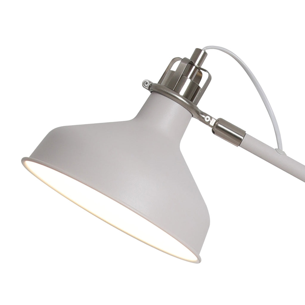 NL70099 Barnie Adjustable Floor Lamp Sand White/Satin Nickel/White