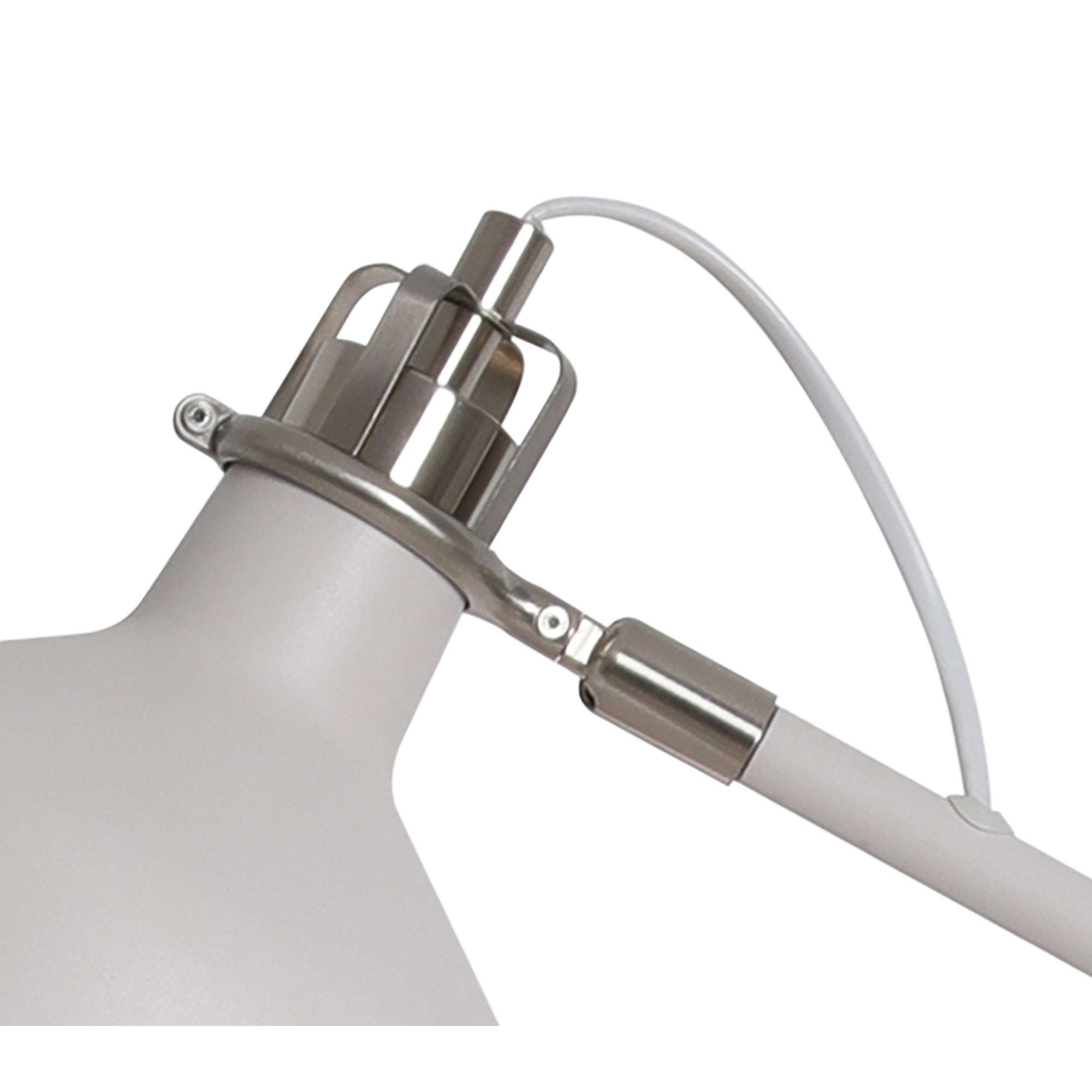 NL70099 Barnie Adjustable Floor Lamp Sand White/Satin Nickel/White