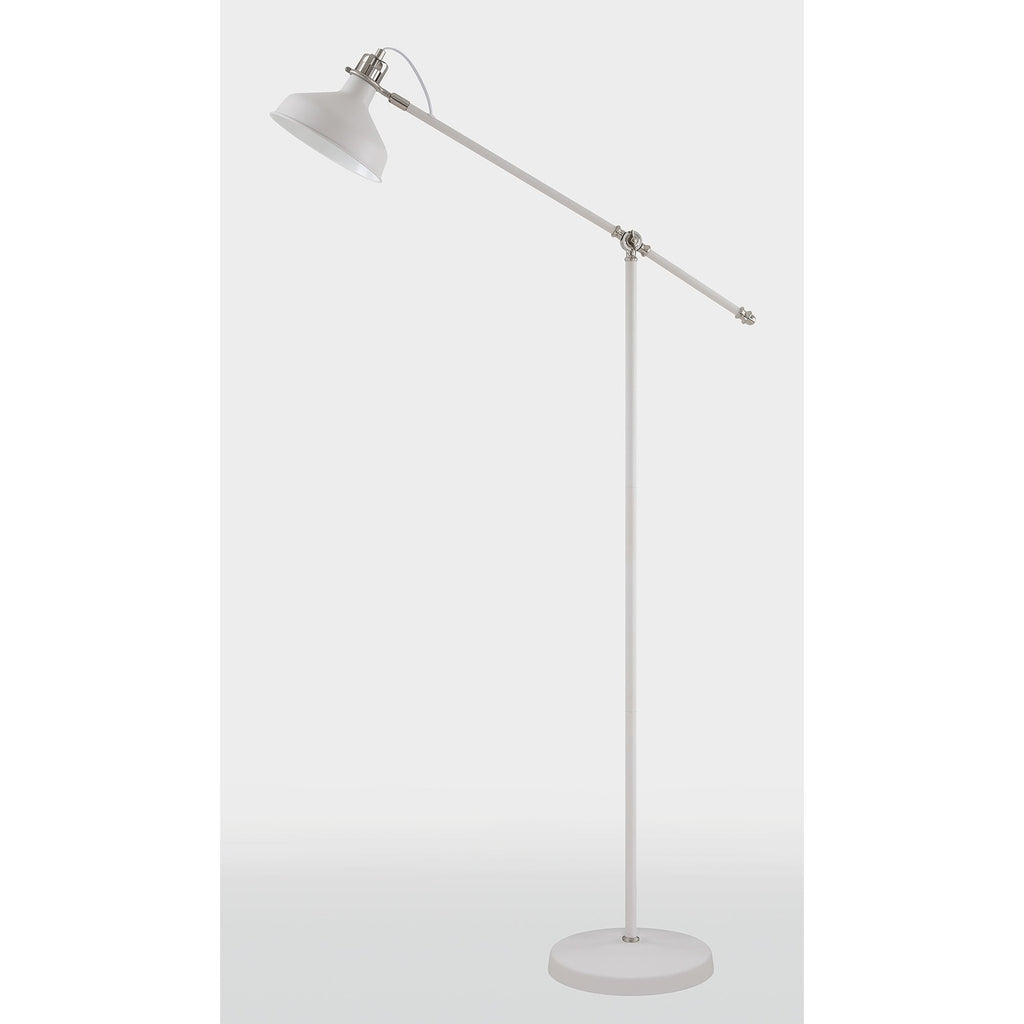 NL70099 Barnie Adjustable Floor Lamp Sand White/Satin Nickel/White