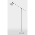 NL70099 Barnie Adjustable Floor Lamp Sand White/Satin Nickel/White