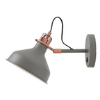 NL70119 Barnie Adjustable Wall Lamp Switched Sand Grey/Copper/White