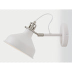 NL70129 Barnie Adjustable Wall Lamp Switched Sand White/Satin Nickel/White