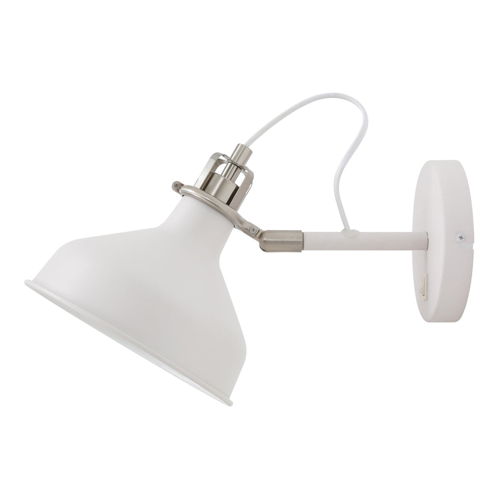 NL70129 Barnie Adjustable Wall Lamp Switched Sand White/Satin Nickel/White