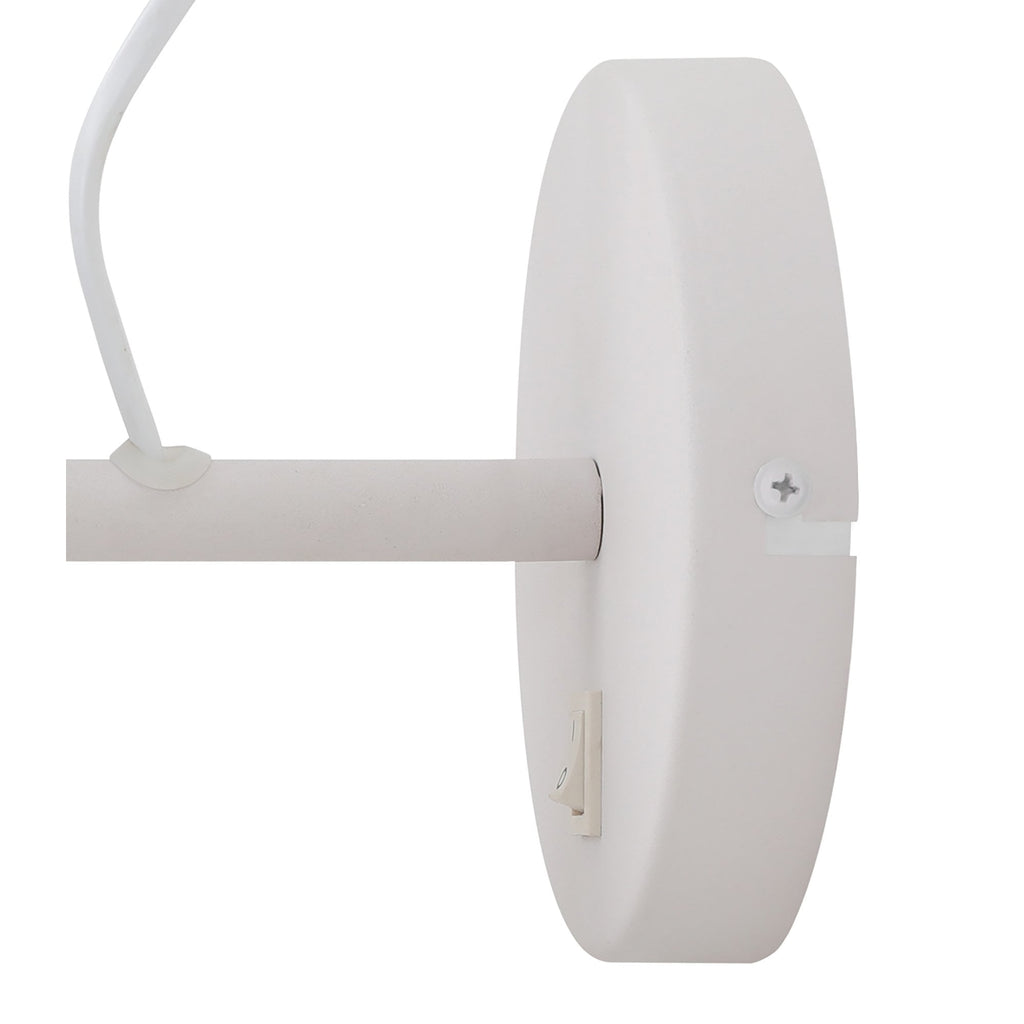 NL70129 Barnie Adjustable Wall Lamp Switched Sand White/Satin Nickel/White