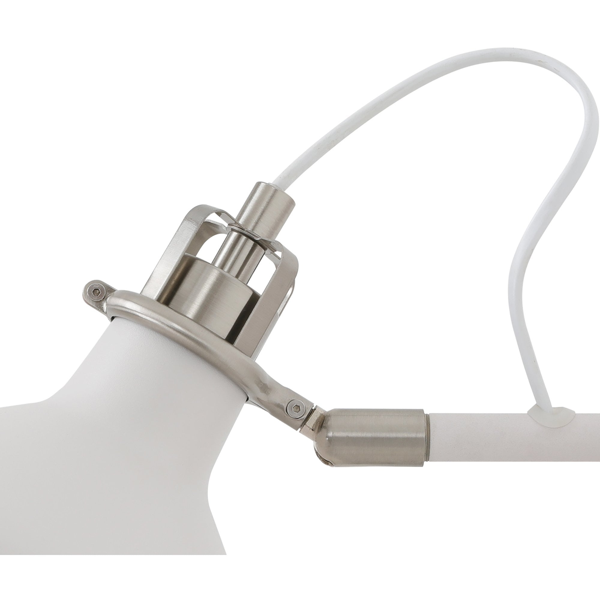 NL70129 Barnie Adjustable Wall Lamp Switched Sand White/Satin Nickel/White