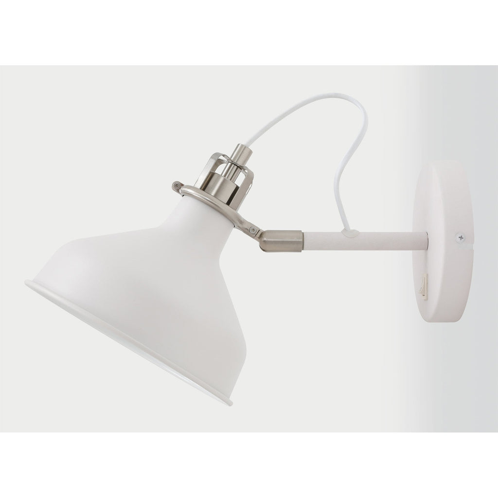 NL70129 Barnie Adjustable Wall Lamp Switched Sand White/Satin Nickel/White