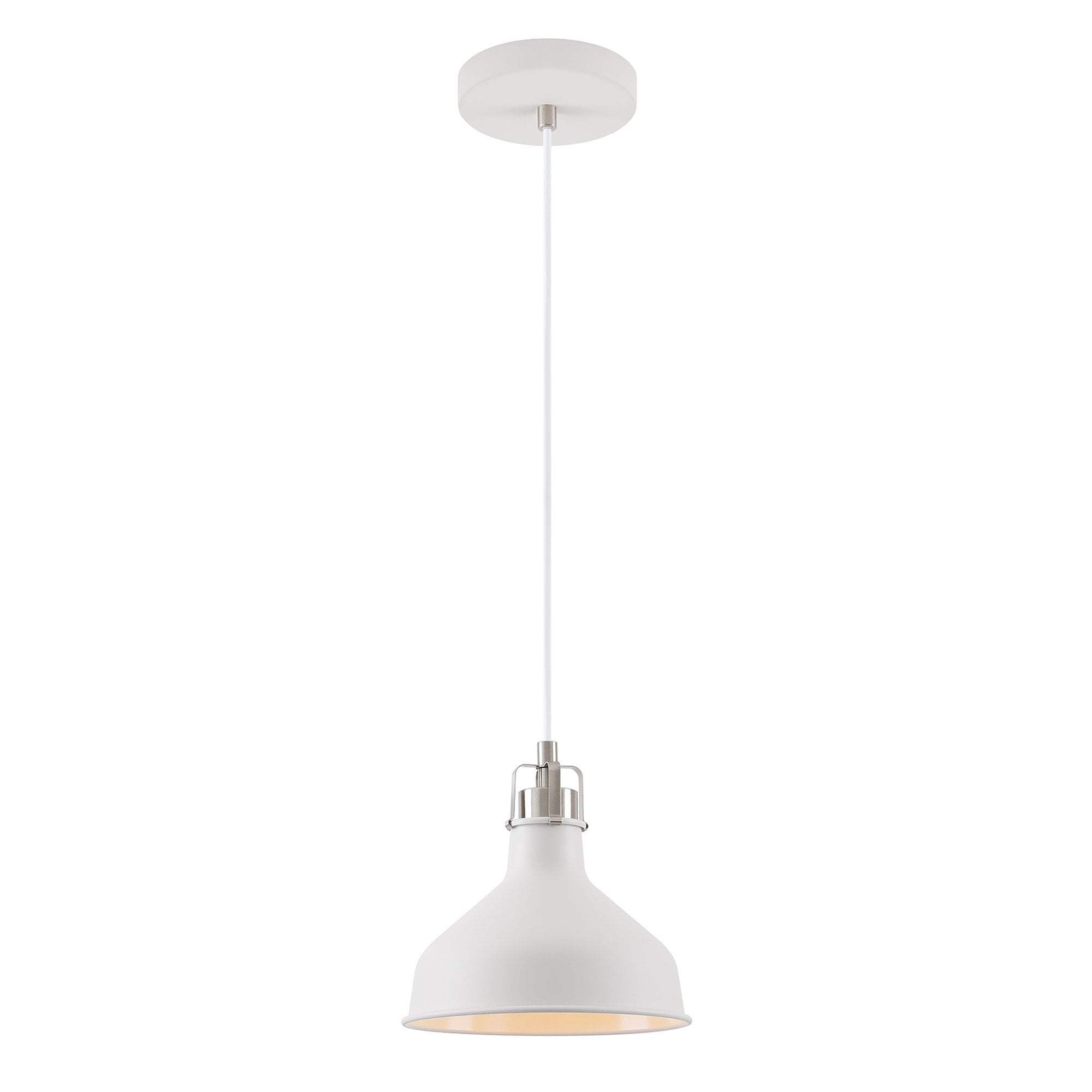 NL70159 Barnie Small Pendant Sand White/Satin Nickel/White