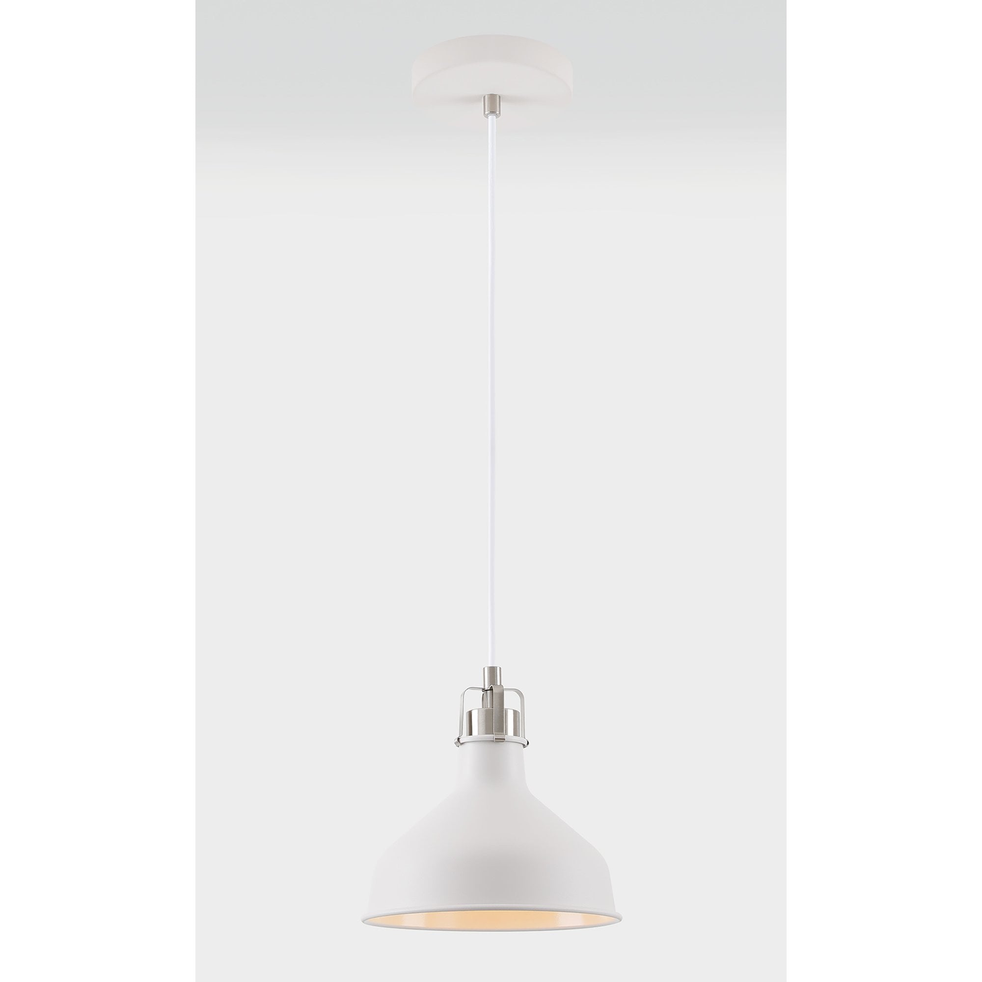 NL70159 Barnie Small Pendant Sand White/Satin Nickel/White