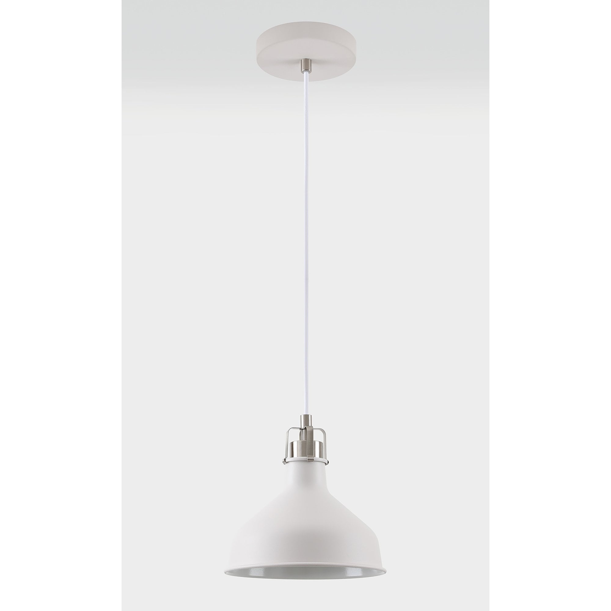 NL70159 Barnie Small Pendant Sand White/Satin Nickel/White
