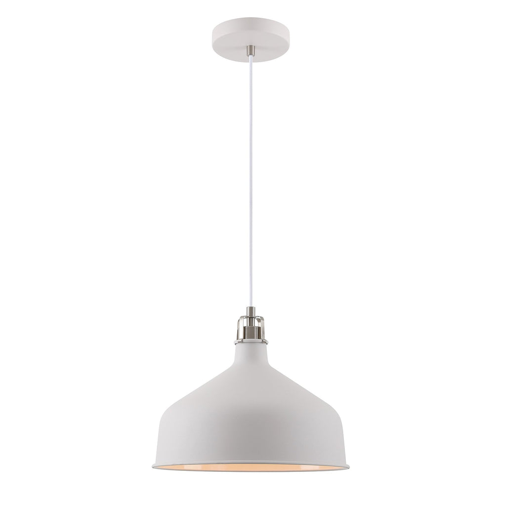 NL70189 Barnie Medium Pendant Sand White/Satin Nickel/White