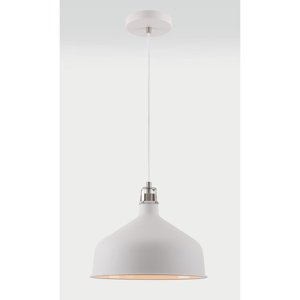 NL70189 Barnie Medium Pendant Sand White/Satin Nickel/White