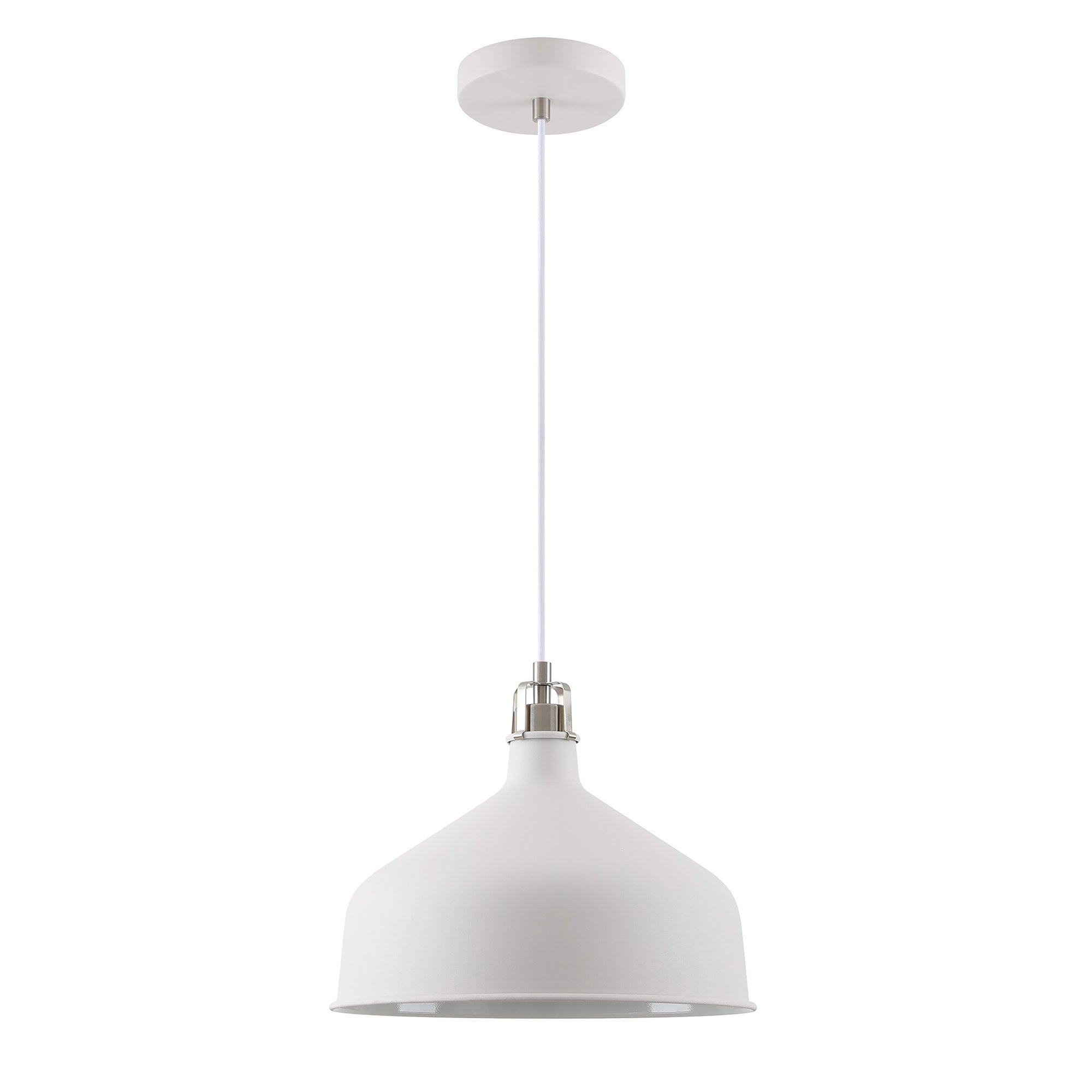 NL70189 Barnie Medium Pendant Sand White/Satin Nickel/White