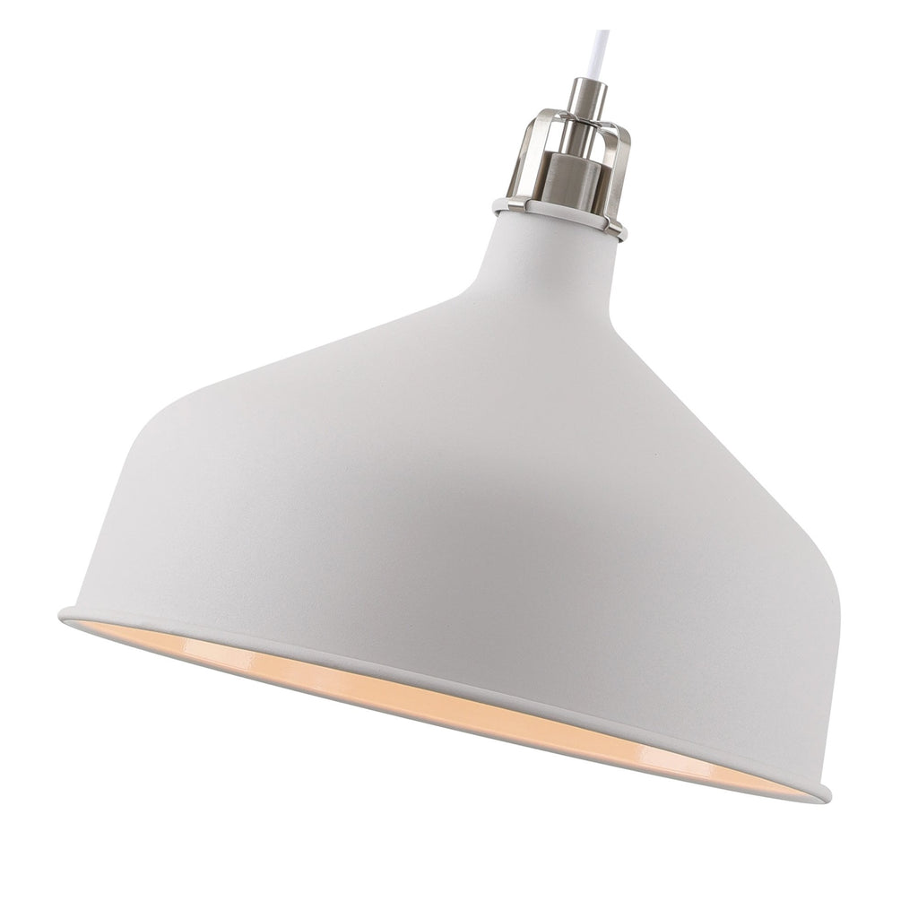NL70189 Barnie Medium Pendant Sand White/Satin Nickel/White